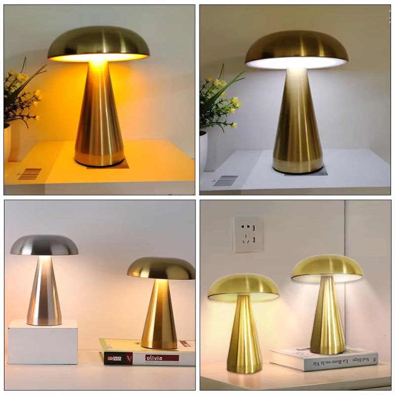 Modern Svampformad LED Bordslampa - Trådlös, Uppladdningsbar och Touchkontrollerad