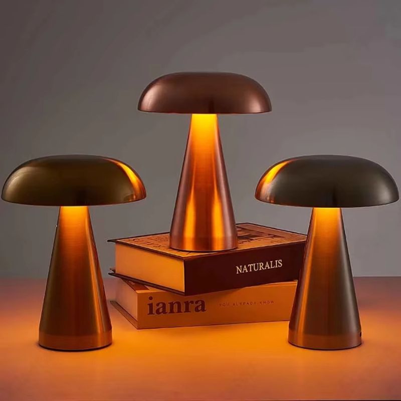 Modern Svampformad LED Bordslampa - Trådlös, Uppladdningsbar och Touchkontrollerad